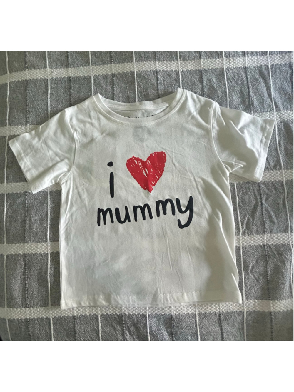 Children's Unisex Short Sleeve Tee, White/Red Many Sizes